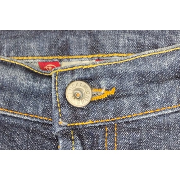 Lucky Brand Dungaree Sundown Women's Size 8 Denim Blue Jeans Wide Leg Mid Rise - Picture 3 of 9